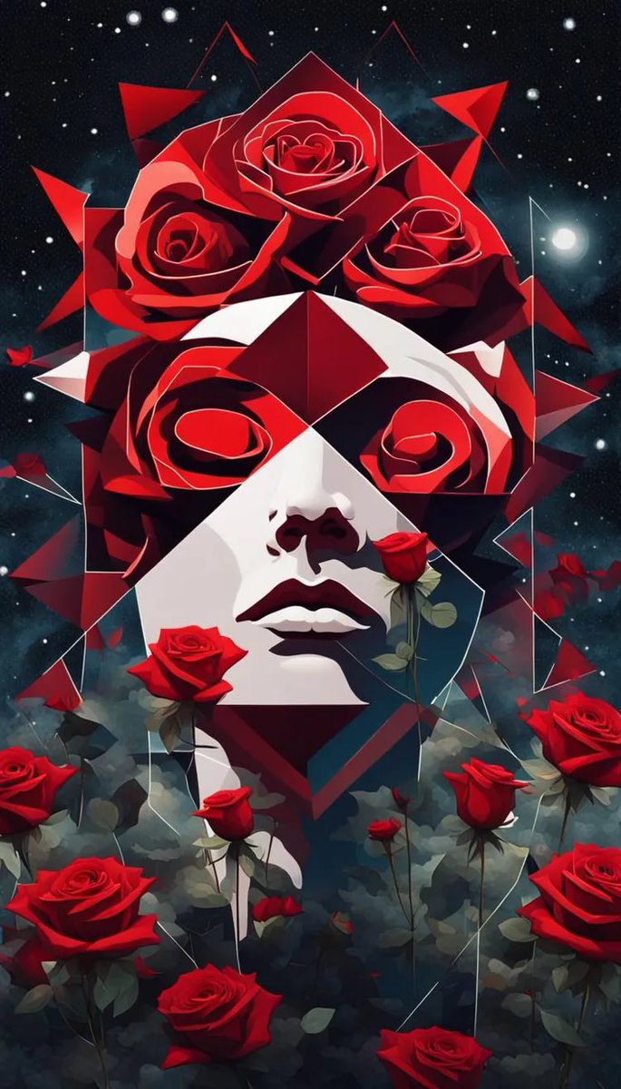 Sonelis_Moon's tweet photo. @Neuromech0155 @Block_T3H @LeonaArdo_eth @SmooshyArt @awesome_visuals @HypsenV @beholdthe84 @visual_dose @muriellondon @_Jeanne_d_Art @ta5ylp @bellamisele @ManoelKhan @daidatep @CadizFFM @aest_artificial @koldo2k @ThysaniaRegina @EmiliasPod @_AtelierSG_ @vampyrblut666 @foxtrotfrog @PastElle_XO @_Iraconda @Atikomotion @AgologistArt @Snowynam22 @NftPhotohraphy @PinkUniic0rn Thanks a lot for taking. Here is my entry as a cubism dream of roses 🌹. Hope you enjoy. https://t.co/2X3bQBP9QG
