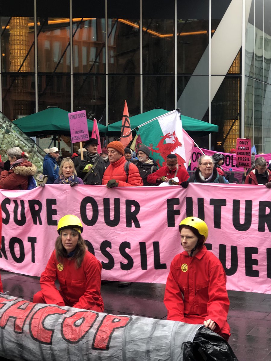 Rebels from N Wales joined #InsureOurFuture action in Manchester today #EACOP #NOwestCumbriaCoalMine @XRUK_Actions @xr_cymru @XR_MCR