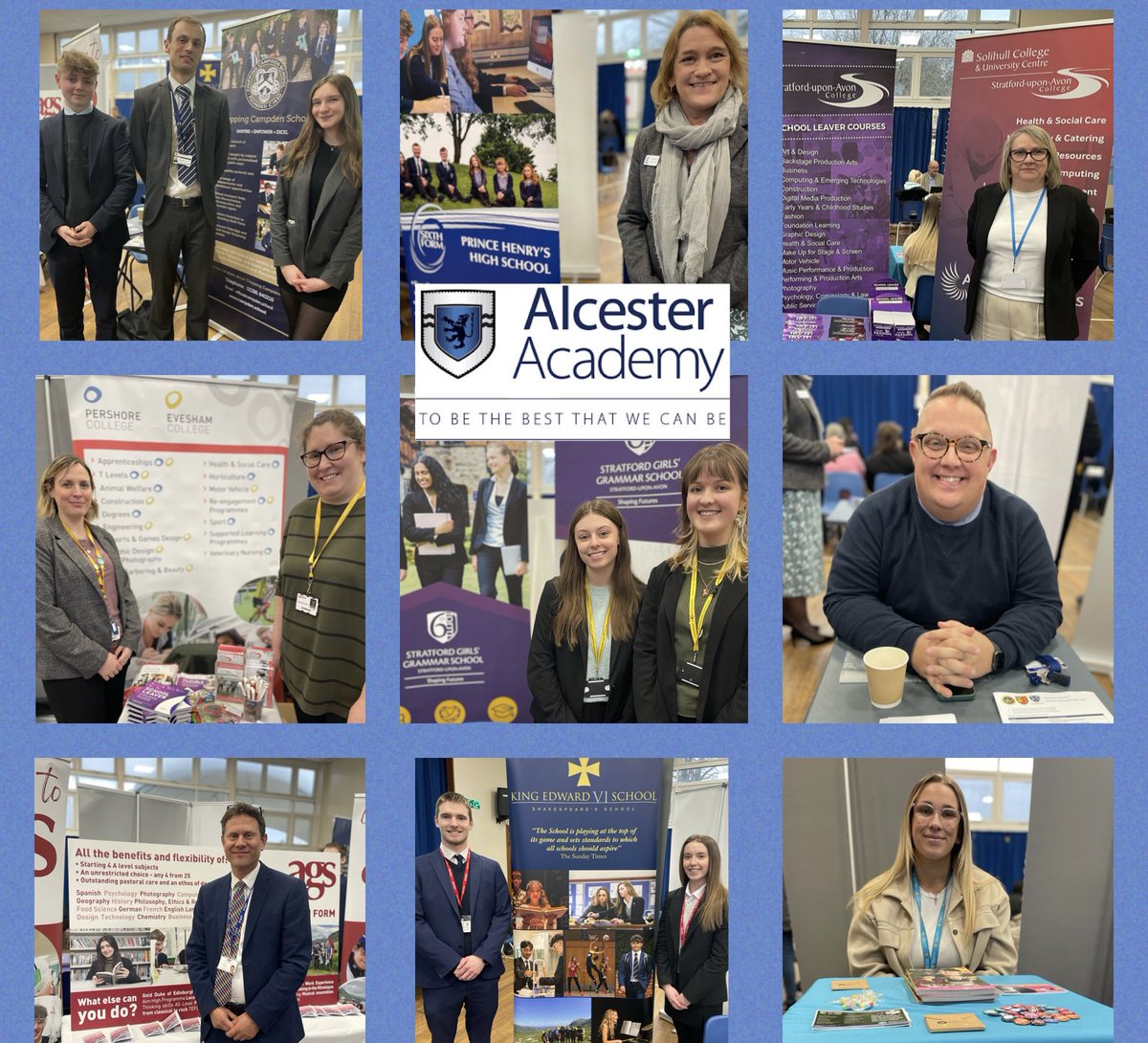 A huge thankyou from everyone @AlcesterAcademy to @AGSPrincipal @Shottery @kes_sixth @Campden6th @PrinceHenrys @StratfordColl @HOW_College @WCollegeGroup @MagnificatMac for supporting our Year 11 Pupils with their post 16 options at parents evening. #educationpost16 #aspiration