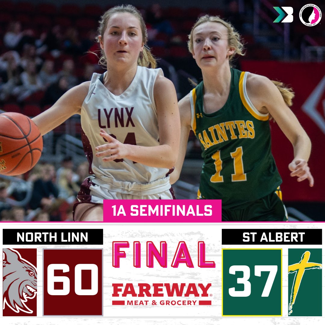 Bound_IA's tweet photo. NORTH LINN IS BACK IN THE 1A CHAMPIONSHIP!

With the win, they will face the winner of Newell-Fonda and Remsen St. Marys tomorrow night at 7pm!

#iahsbkb #IGHSAU https://t.co/MQFTOLRDpL