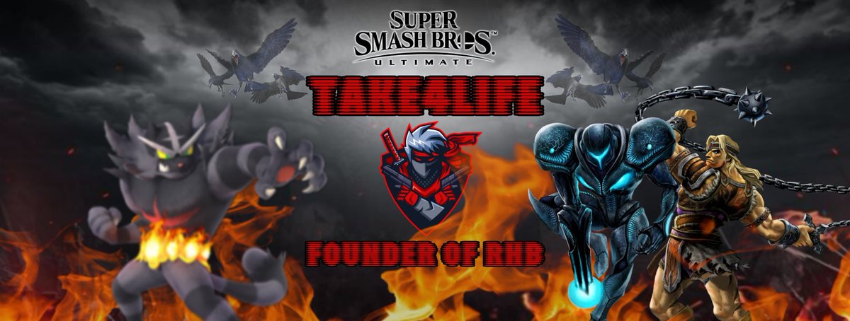 The banner from our founder Take4Life! A fearful Incineroar and a Simon who lets the chains of damnation fly! 😈🔥
