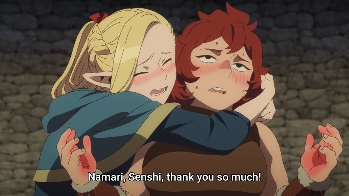 Also to go back to this week's DunMeshi episode, it's awesome Namari and Senshi are the ones to defeat the Undine and not Marcille. It shows her growth in accepting she doesn't have to be the one to do it all. She has comrades with unique strengths to back her up. In Episode 8,