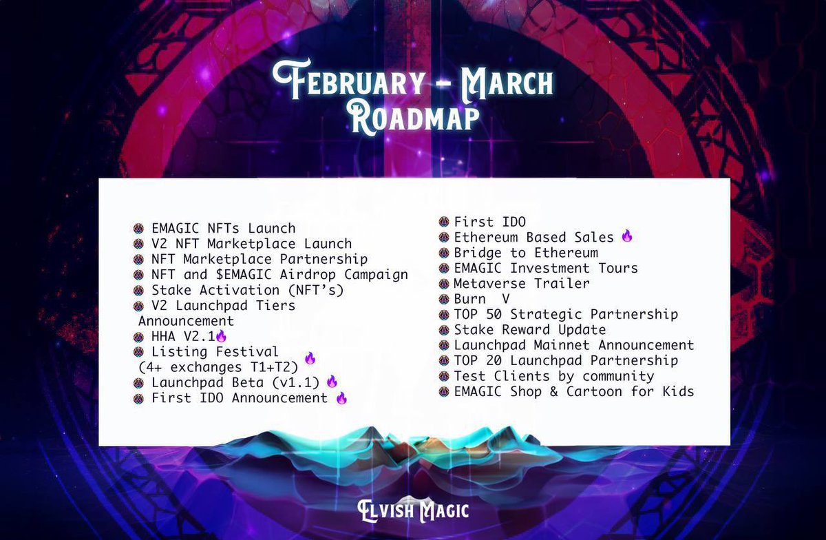 <a href="/ustadsplinter34/">Üstad Splinter</a> 2 M Mcap ile şuan en uygun Launcpad Projesi <a href="/elvishmagicpad/">ElvishMagic</a> 2 aylık roadmap yayınlandı. Eth köprüsü, İdolar , 4 ve daha fazla borsa listelemesi. Nftler Roadmap bi inceleyin hocam . Mantıklı gelecektir Şuan sadece pancakeswap borsasında . #EMAGIC