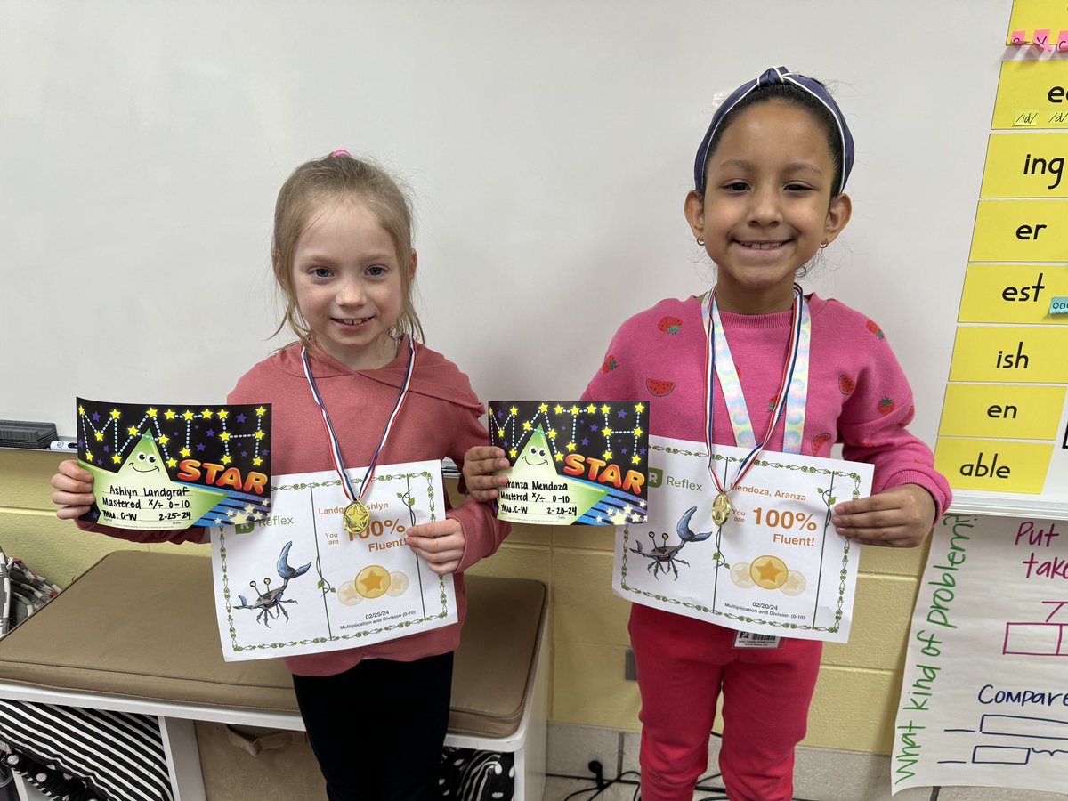 A room 101 first! Ashlyn and Aranza mastered the multiplication / division 0-12 fluency on Reflex!!! # d123