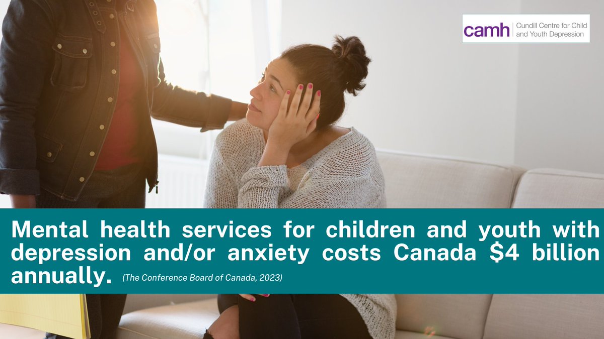 Dr. Peter Szatmari (@drpeterszatmari) on Twitter photo #CundillatCAMH shares the facts:
Depression and anxiety in youth isn't just a personal struggle, it impacts everyone. In Canada, it costs $3.5B in publicly funded systems, $280MM in lost parental income, and $120MM in education. Youth need resources now. (<a href="/ConfBoardofCda/">The Conference Board of Canada</a>) #CundillatCAMH shares the facts:
Depression and anxiety in youth isn't just a personal struggle, it impacts everyone. In Canada, it costs $3.5B in publicly funded systems, $280MM in lost parental income, and $120MM in education. Youth need resources now. (<a href="/ConfBoardofCda/">The Conference Board of Canada</a>)