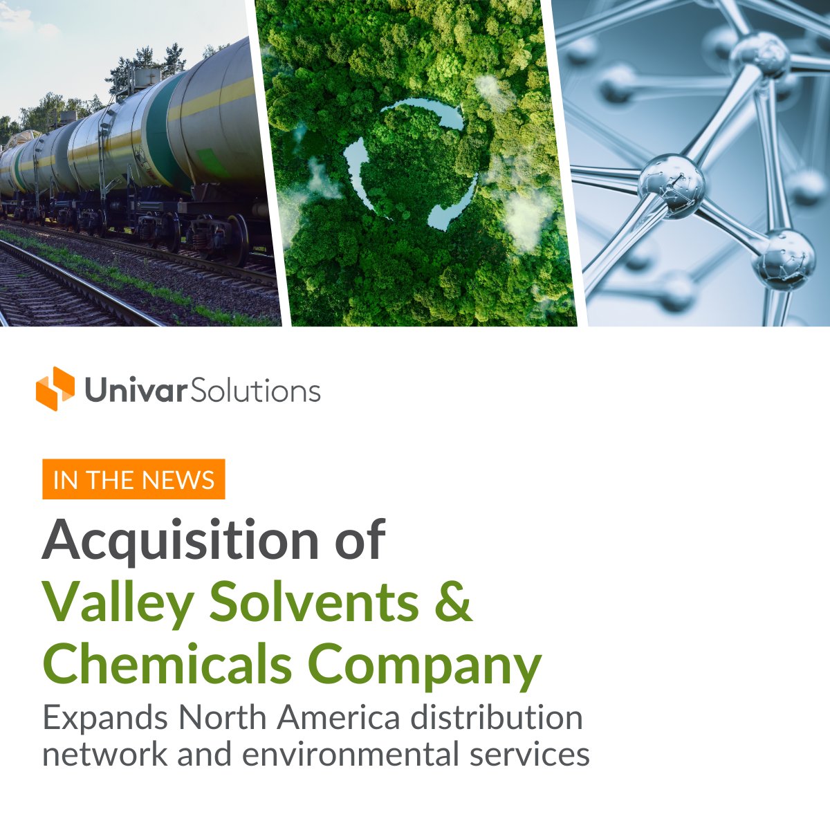 Univar Solutions expands North America distribution network and market expertise in energy, industrial, and environmental services with the acquisition of Valley Solvents &amp; Chemicals Company ✅♻️ bit.ly/3wJkl5A