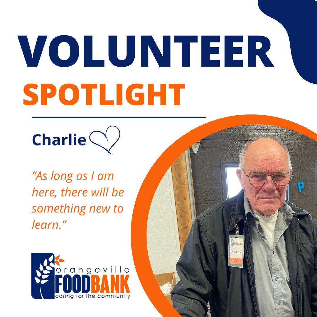 First name – Charlie Role at the Food Bank; Waste Management Tell us something interesting about yourself; I am retired so every day is a holiday. Previous employment includes auto mechanics, shopping mall maintenance, construction worker and some manufacturing plant work.