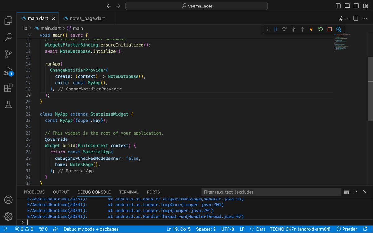 VeemaVick's tweet image. Veema&apos;s Log day 8/100
Flutter

Building a Note App( parrt 2) 
Dark and light mode
In progress

#100DaysOfCode  #mobileappdeveloper
#flutterdeveloper