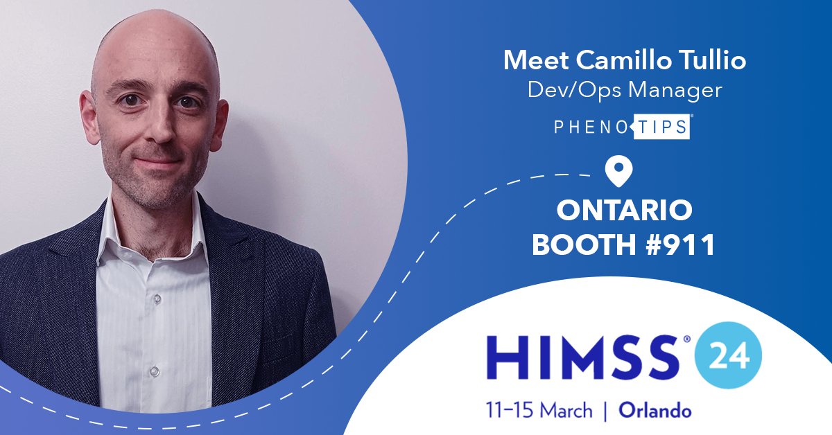 PhenoTips's tweet image. Meet the PhenoTips team March 12-14 in Orlando, Florida at @HIMSS #HIMSS24. Visit the Ontario Booth #911 to say hello to PhenoTips&apos; #DevOpsManager, Camillo Tullio &amp;amp; learn from his experience &amp;amp; passion for improving the lives of individuals through innovative software technology.