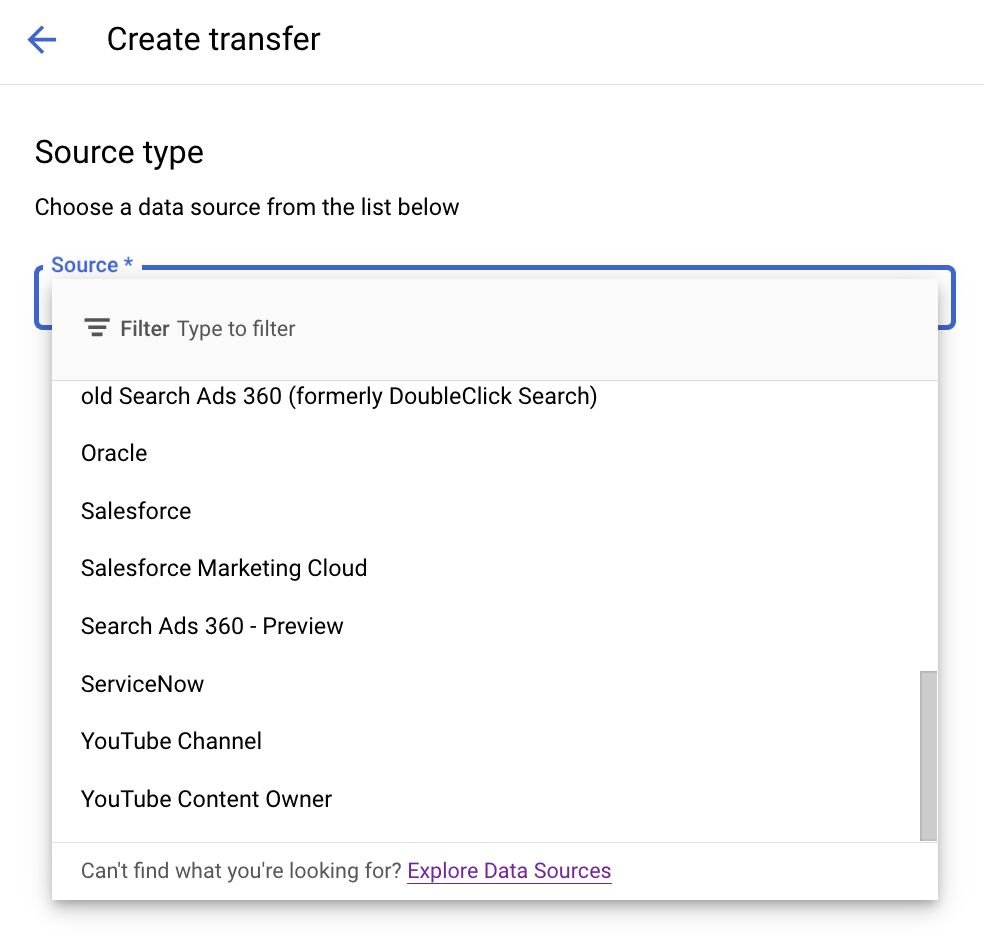 Lukaslo's tweet image. Google #BigQuery added platforms to their Data Transfer Service in preview.
You can now (at no additional cost in preview) connect FB Ads, Oracle, SF, SF Marketing Cloud, and Service Now directly to #BigQuery via their DTS native connector.
lnkd.in/ds5d8VKk
