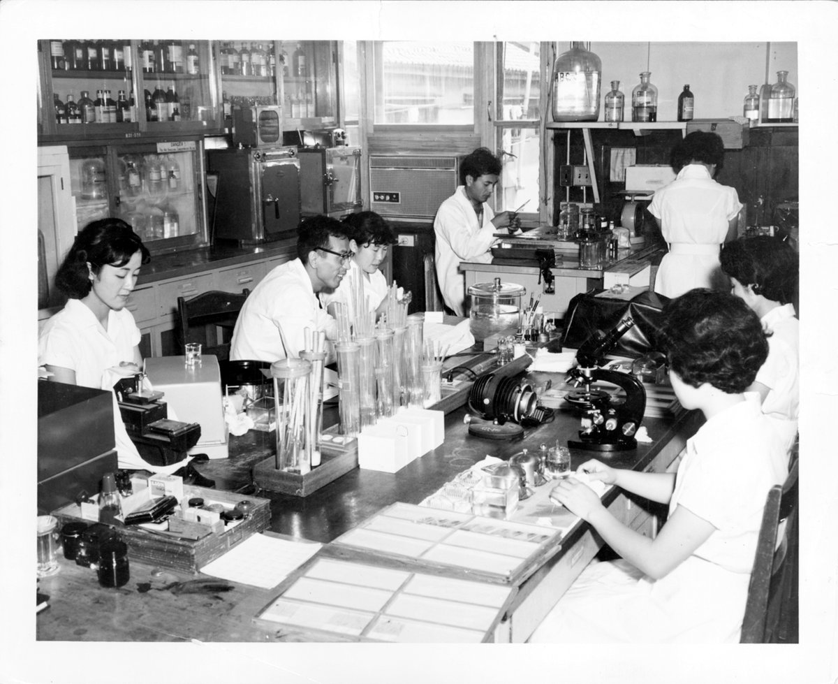 McGovernHRC's tweet photo. Scenes from the Atomic Bomb Casualty Commission Statistics section and Histology Laboratory, 1960. 

There's more to be found in IC 099, ABCC Photograph Collection, https://t.co/86rFpWLGo4 .

#ArchivesWomenInSTEM  #ArchivesHashtagParty #histology #Statistics https://t.co/ddZ6CLk8qt