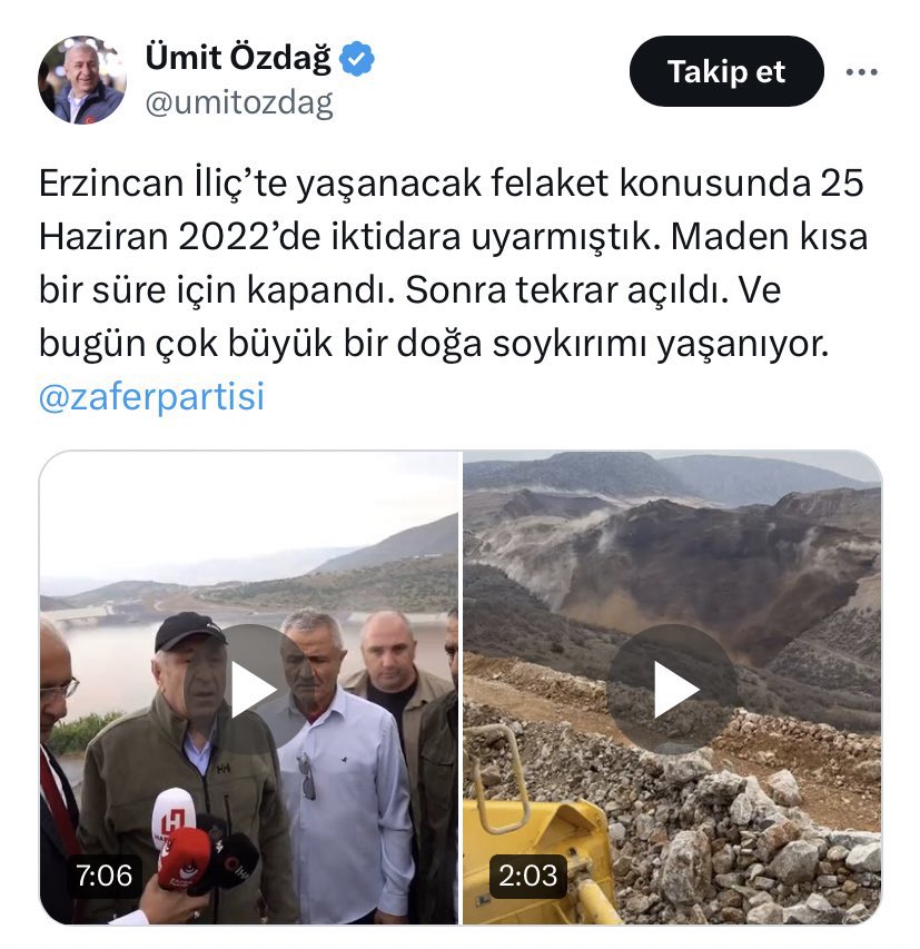 🔴#SONDAKİKA | (X) Twitter, Erzincan’da yaşanan maden felaketiyle ilgili bazı Twitlerin kaldırılması için Türk hükümetinin kendilerine baskı yaptığını ifşa etti: 

• Türk hükümeti, trajik bir heyelan olayındaki rolünü eleştiren yaklaşık 45 Twitin kaldırılmasını talep etmişti.