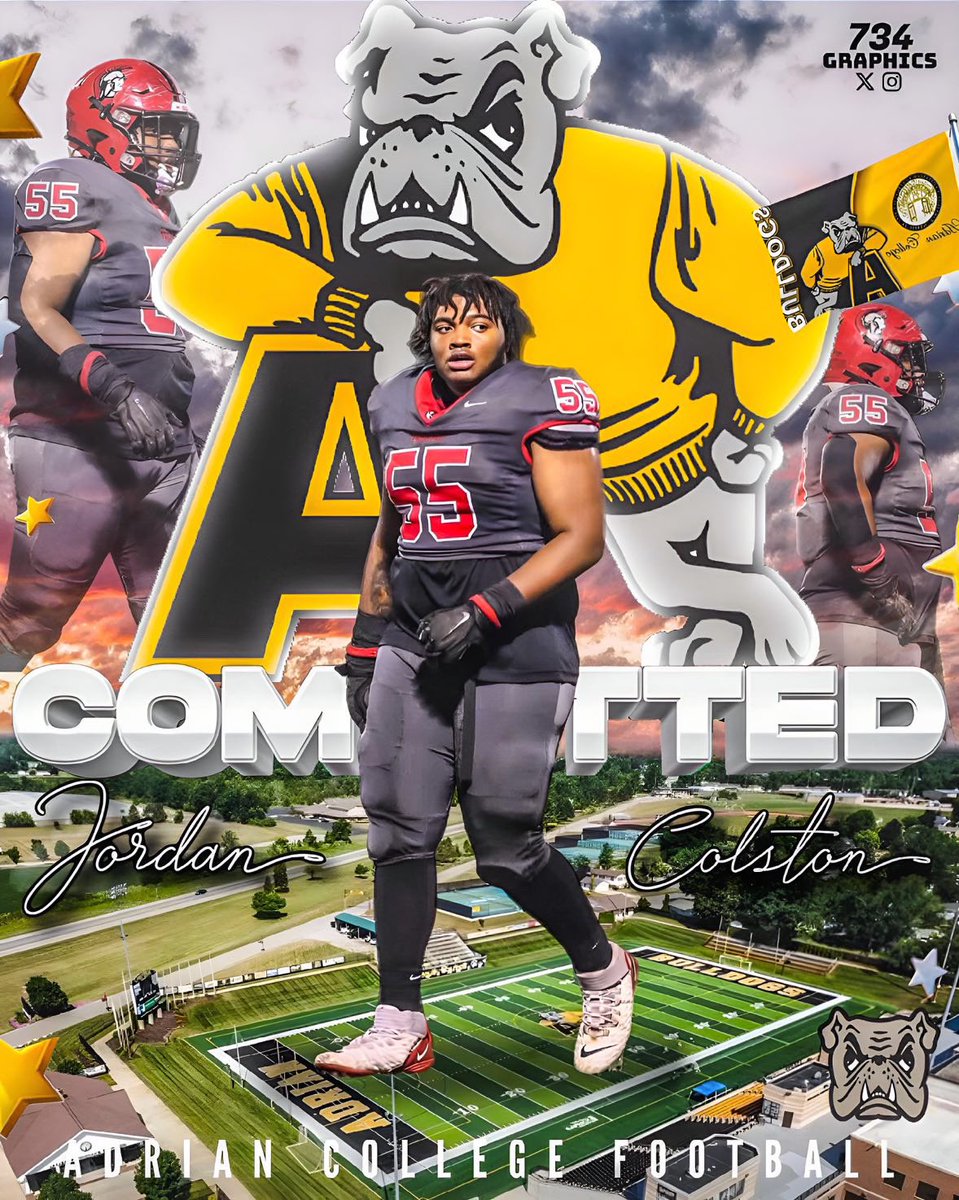 Jordan Colston (@jordancolston54) on Twitter photo Im excited to announce that i will be committing to Adrian College to continue my football career <a href="/Coach_Palka/">Joe Palka</a> <a href="/Coach_Shiels/">Ron Shiels</a> <a href="/CoachLeek0404/">Coach Edwards</a> <a href="/AdrianCollege/">Adrian College</a> Im excited to announce that i will be committing to Adrian College to continue my football career <a href="/Coach_Palka/">Joe Palka</a> <a href="/Coach_Shiels/">Ron Shiels</a> <a href="/CoachLeek0404/">Coach Edwards</a> <a href="/AdrianCollege/">Adrian College</a>
