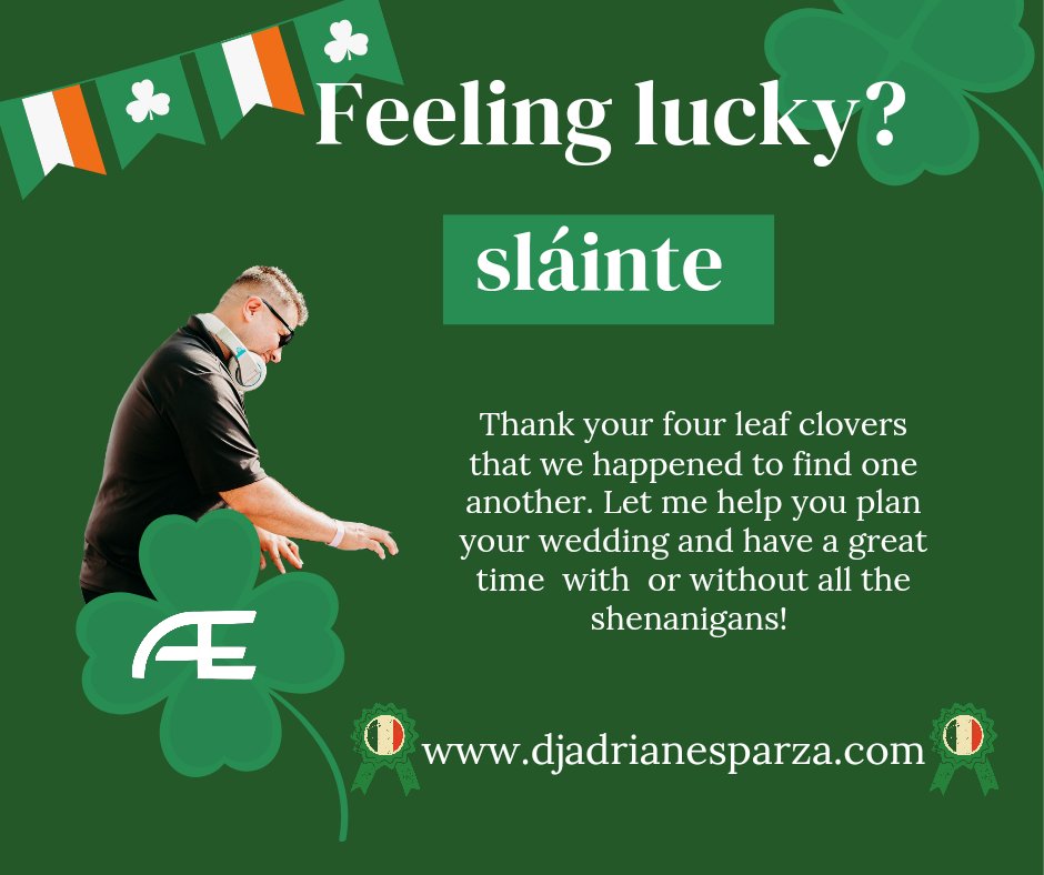 O Danny boy the pipes calling for me to help you celebrate your big event! Bless your lucky charms I am available to help ! Get off your Blarney stone and call today! 

 #crowdmover #djlifechicago #djforhirechicago #chicagopartydj #djserviceschicago #weddings2024 #weddings2025