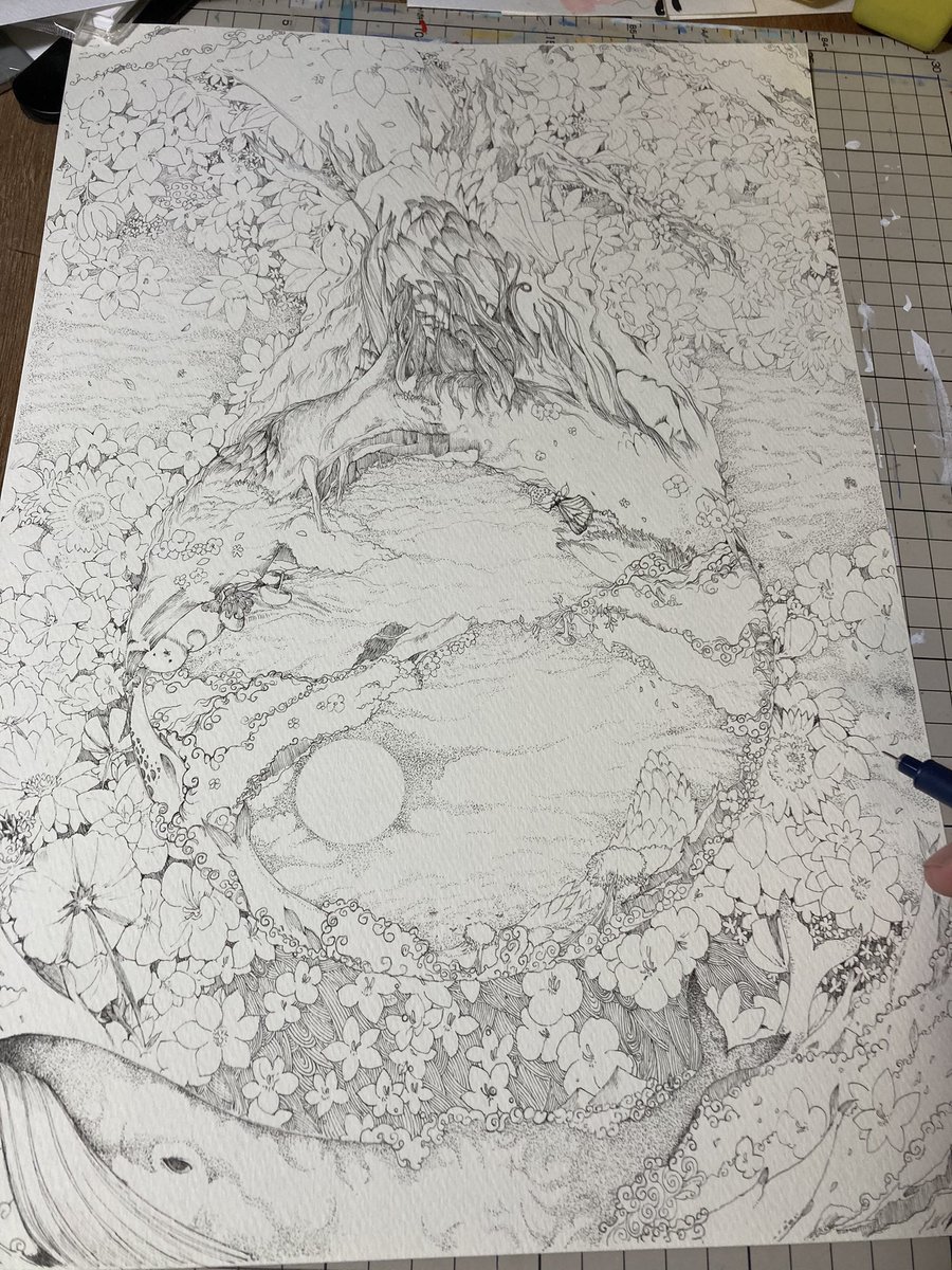 「昔の絵見て 」|かざあなのイラスト