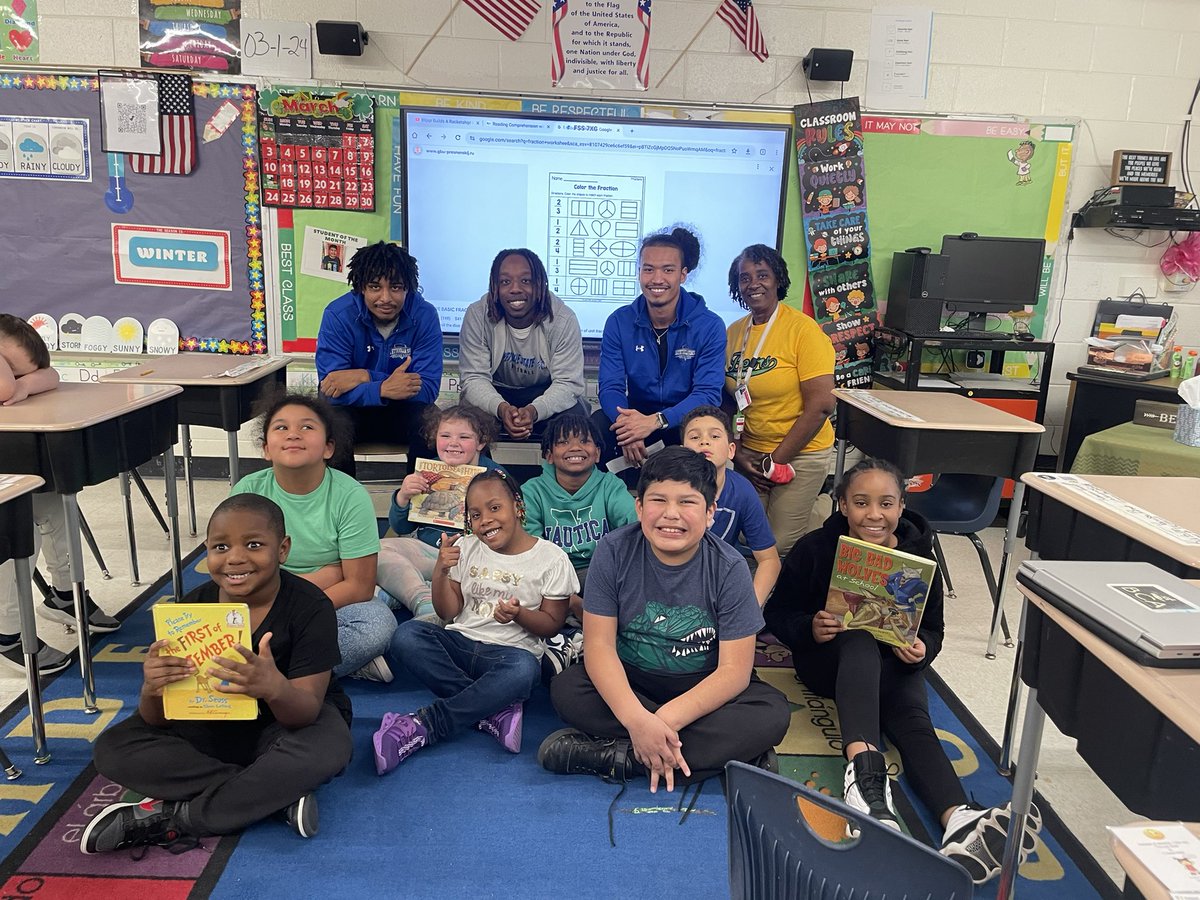 The fellas at Scurlock Elementary School today for the “Men Read Too” event