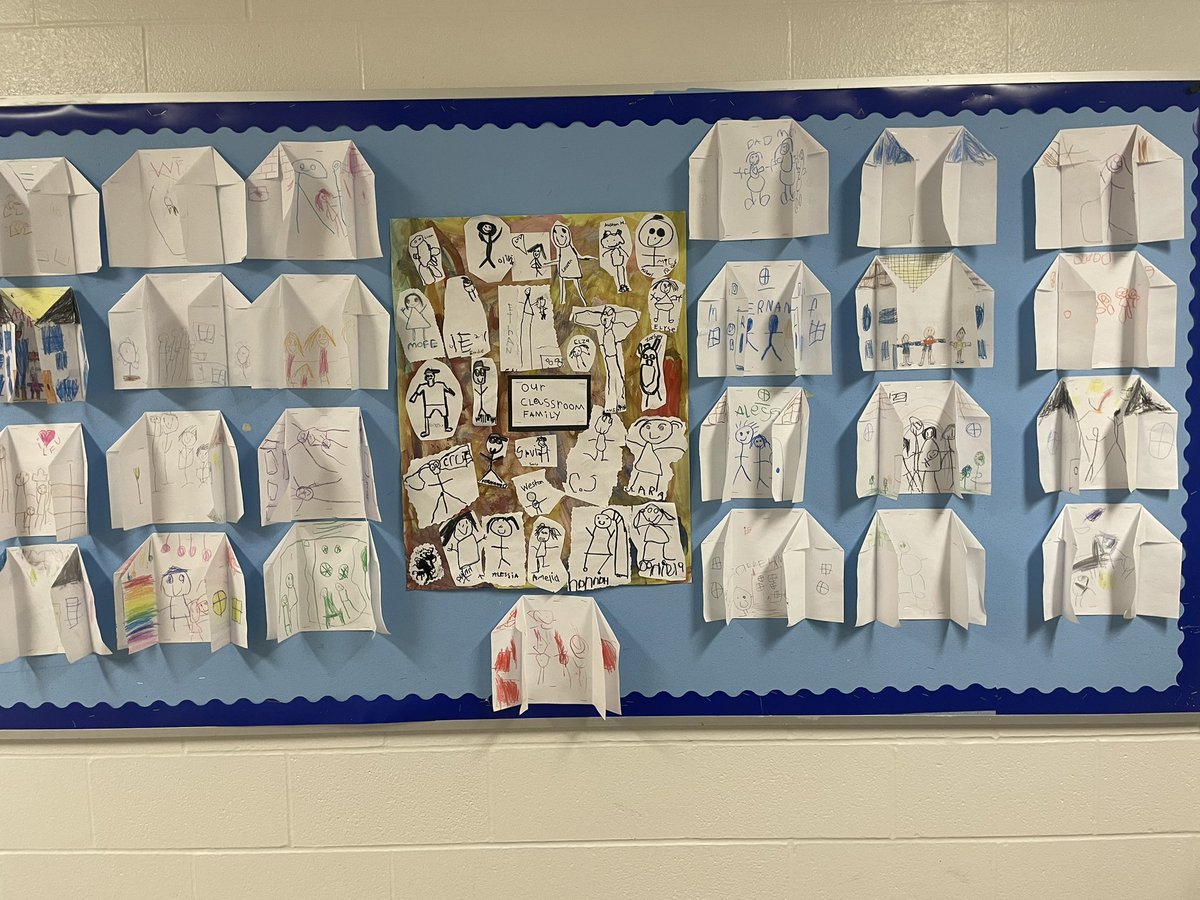 In February we talked a lot about families, including our classroom family. Our Ss drew a picture of themselves, cut them out independently and glued them on our poster board! They also had fun using water colour paint to paint the background of the poster board! <a href="/HCDSB_k/">Kindergarten at HCDSB</a>