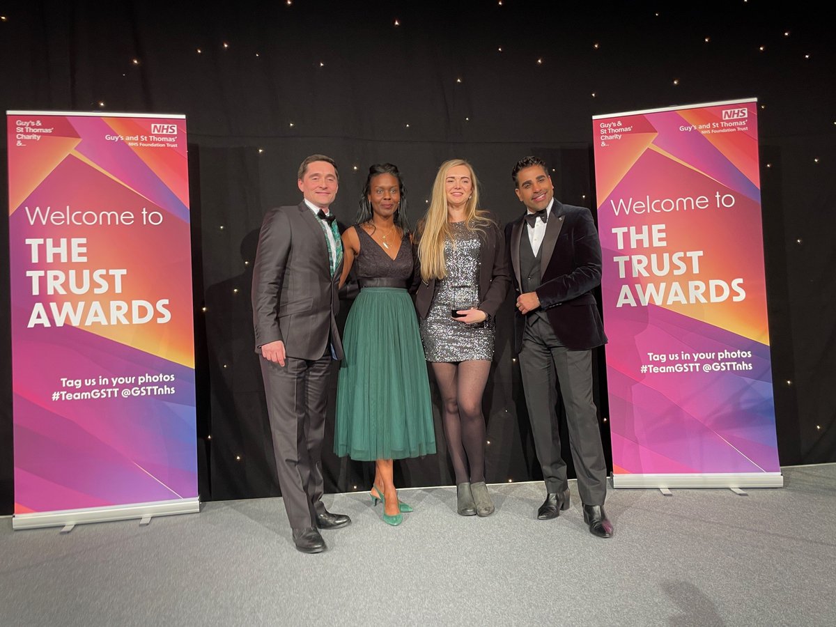 Stephanie Tyler, sexual and reproductive health pharmacist wins the individual ‘Improve, innovate and learn’ award for putting #TeamGSTT on the map by launching a new service for HIV Prevention through HIV pre-exposure prophylaxis treatment – well done Stephanie!