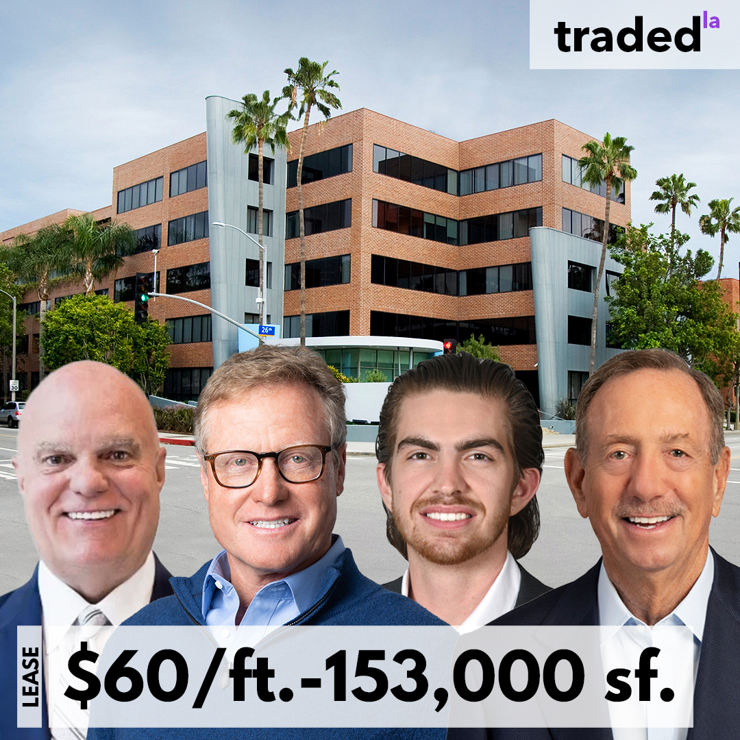 tradedla's tweet image. LEASE
IMAGE: Lawson Martin, Blake Mirkin, Kyle Widener &amp;amp; Jim Travers
DATE: 01/15/2024
ADDRESS: 2700 Colorado Avenue
MARKET: Santa Monica
ASSET TYPE: Office

LANDLORD: Oracle
TENANT: Lionsgate
TENANT&apos;S REP: Bla...

View Post on Traded:traded.co/deals/californ…