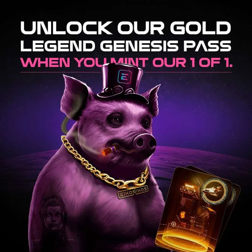 No Pass or AVRA❓ Earn a Twitter role by midnight tonight, and book a golden ticket for our Farm Bot WL giveaway🔥 We ❤️ our Eikonikos 1:1 Hog💪 The lucky minter will also receive a: ⭐️Gold Legend Genesis Pass ⭐️Gold Pegasus ⭐️Gold Yacht ⭐️Gold Hoodie discord.gg/eikonikos