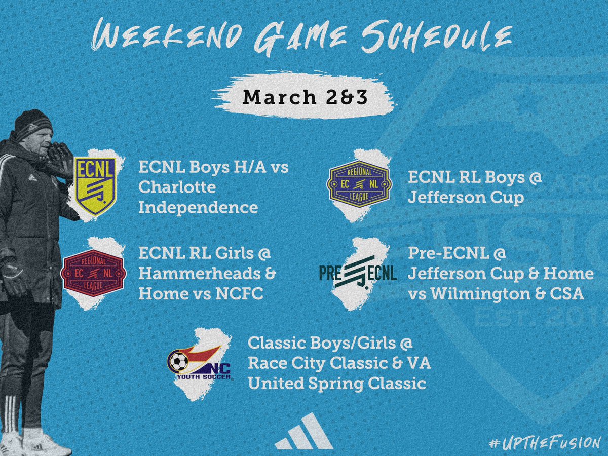Best of luck and safe travels to all our teams this weekend as they compete across 3️⃣ states!

🔵🔴⚫️
#UptheFusion | #WeekendSchedule