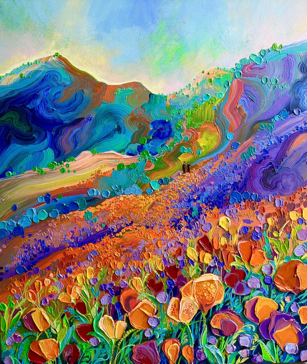 acrylic, canvas 60*70 cm “Alpine meadows, fantasies”