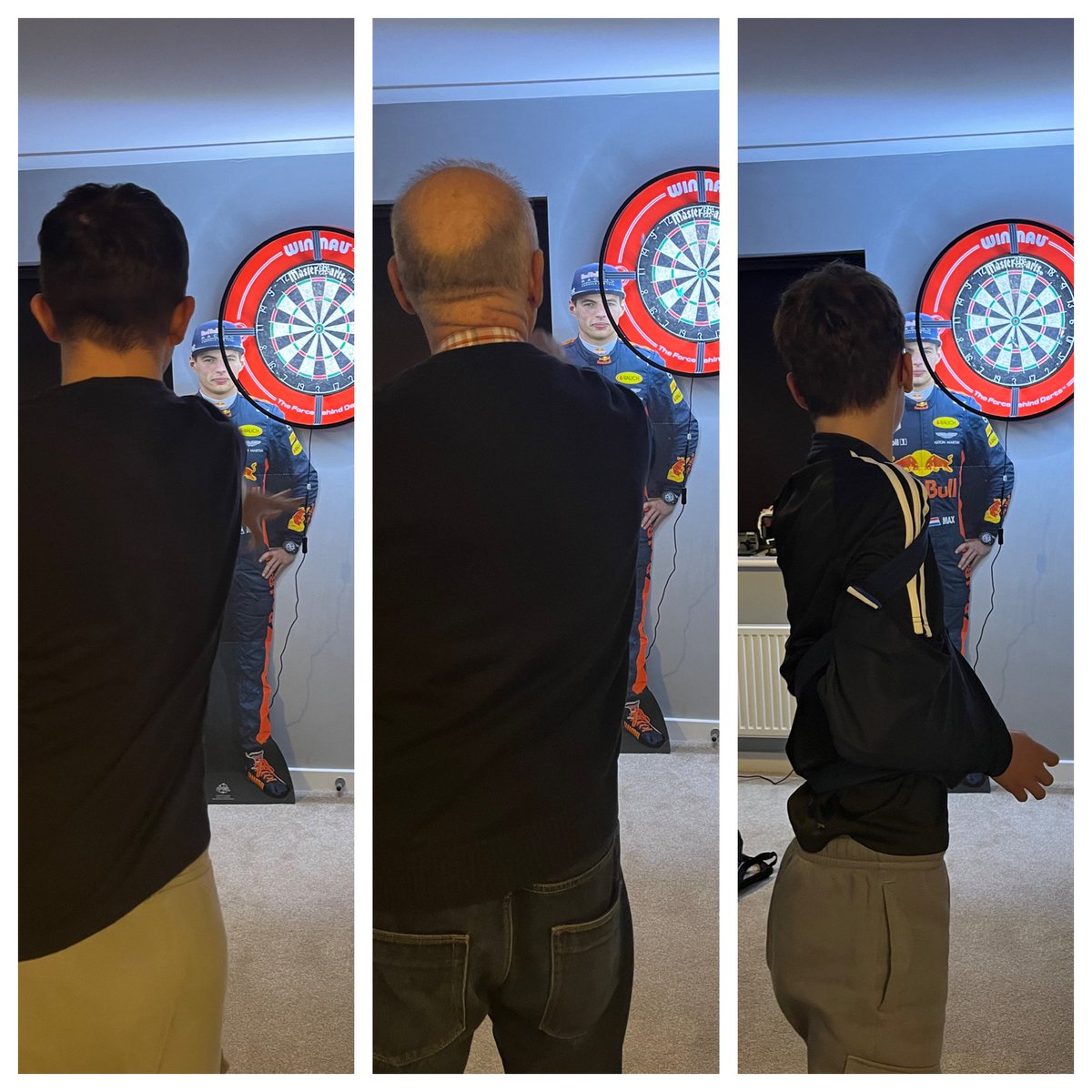 What other sport can bring together a 76 year old on his birthday, a 17 year old & a 14 year old with a broken collar bone 😂🎯🔥 @Wayne501Mardle