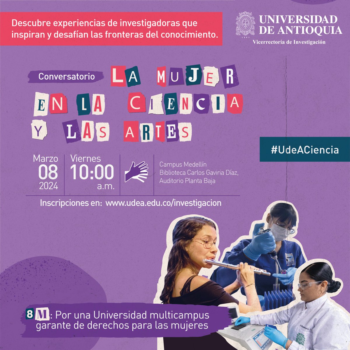 Acompañanos!. 
💻 *Inscripciones: bit.ly/MujerCienciaAr…*
#UdeACiencia