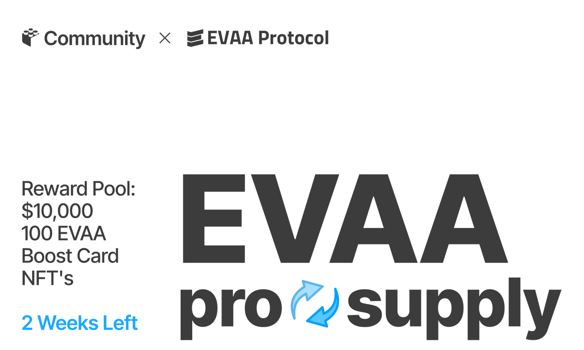 build_tg's tweet photo. 💥 EVAA Pro Supply | 2 weeks to go

Over 130,000 people have already taken part in the @EVAAProtocol campaign — and for a great reason.👇 https://t.co/XoLNoAE0JK