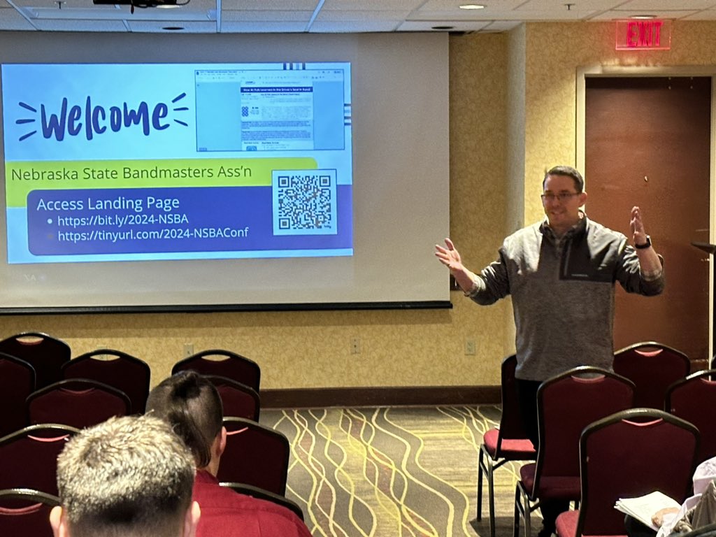 How AI Puts Learners in the Driver’s Seat in Band. Presented by Cody Talarico Fine Arts Education Specialist and Andrew Easton Digital Learning Coordinator for ESU CC. #nsba63