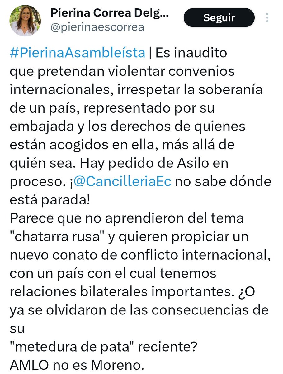 Repita conmigo señito #ladyloteria @pierinaescorrea @JorgeGlas es un delincuente sentenciado por un delito de cohecho, la convención es clarita no se puede dar asilo a personas sentenciadas por delitos comunes, si el viejito zurdo @lopezobrador_ se atreve a dar asilo a un…