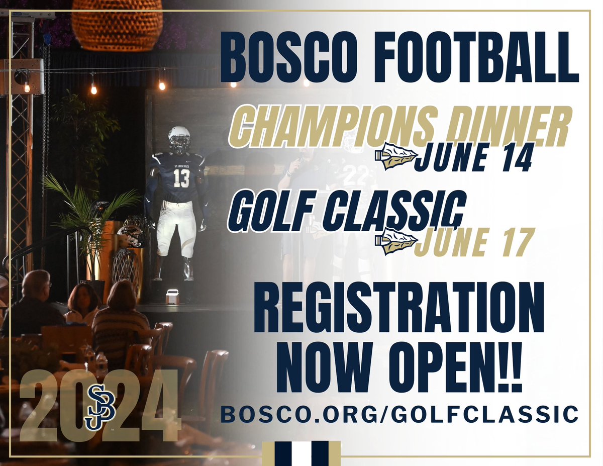 Registration Now Open! Calling all Brave Nation supporters and Bosco Alumni. Please join us at our signature event of the summer. Details can be found on our website Bosco.org/golfclassic #DestinationBosco