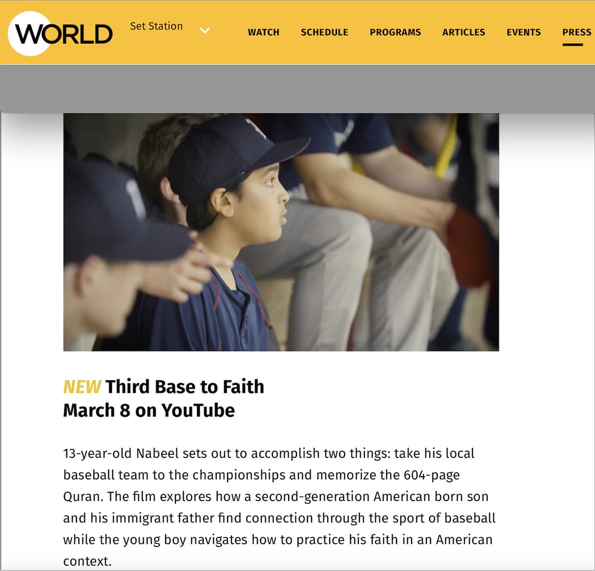 ArcDocs's tweet image. Our short film Third Base to Faith will be released on PBS World Channel next week just at the start of Ramadan.  Stay tuned! #Muslim #documentary #film #womeninfilm #Islam #filmmakers