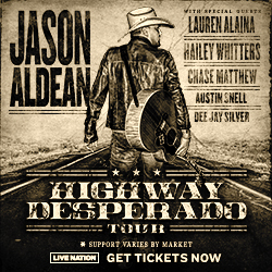 We are giving YOU the chance to win a pair of tickets to see @Jason_Aldean on the Highway Desperado Tour in select cities! NoPurchNec. US/18+. See Rules for details. Prize is tickets only. Ends 3/18. *Link to Instagram post* #sweepstakes #sweepstakesentry