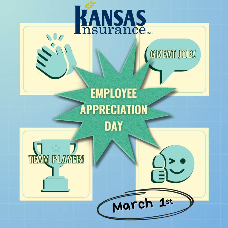 KansasInsurance's tweet photo. Happy Employee Appreciation Day! 🎉
To our phenomenal team: Thank you for your hard work, dedication, and brilliance! Your contributions make our company shine. Here's to celebrating YOU today and every day. 🌟 #EmployeeAppreciation #TeamGratitude https://t.co/4TWuzp2hPt