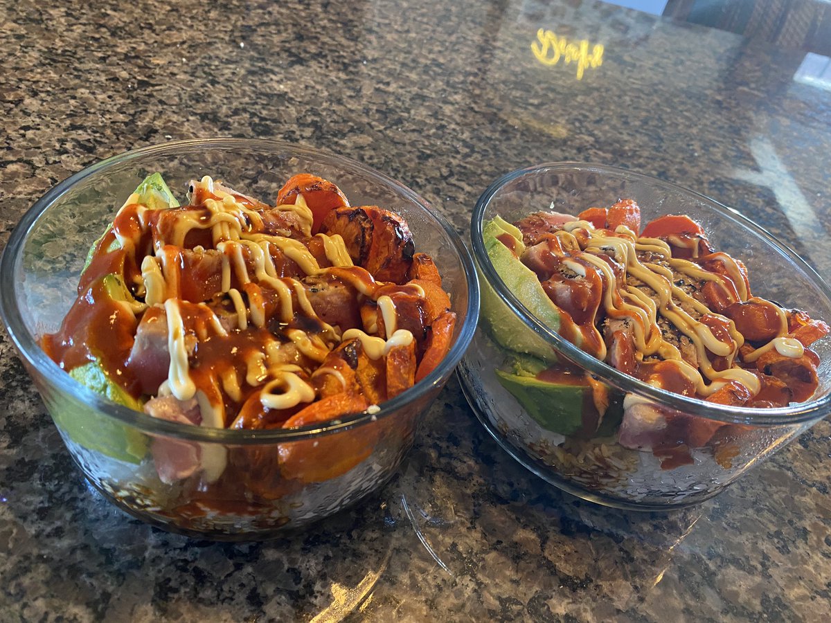 Some Seared Ahi Tuna Poke Bowls! Meal Prep at its best! #Sauced