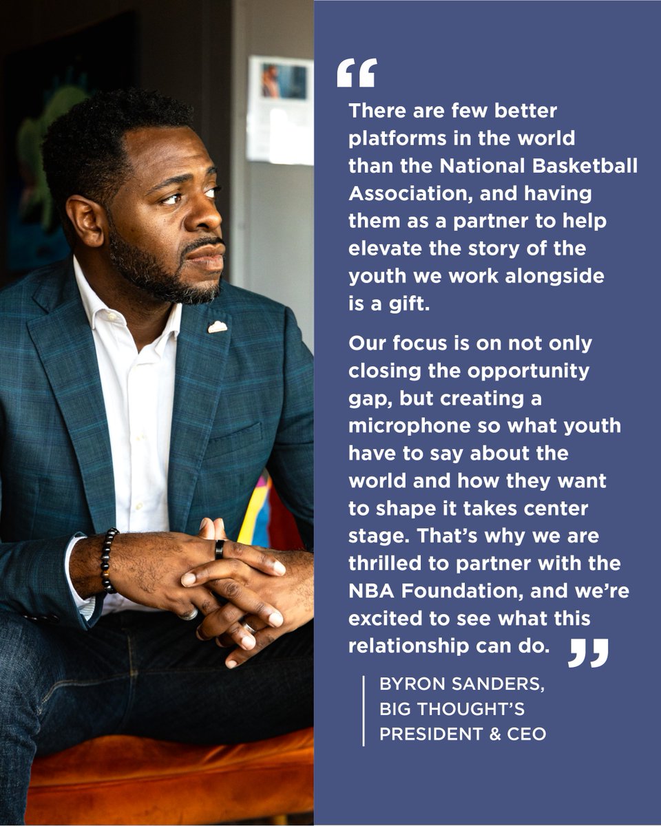 We’re thrilled to announce this support from @NBAFoundation. This investment will support opportunities and experiences where youth utilize their voices and creativity, learn about themselves, and build skills they'll carry for the rest of their lives. nba.com/news/nba-found…