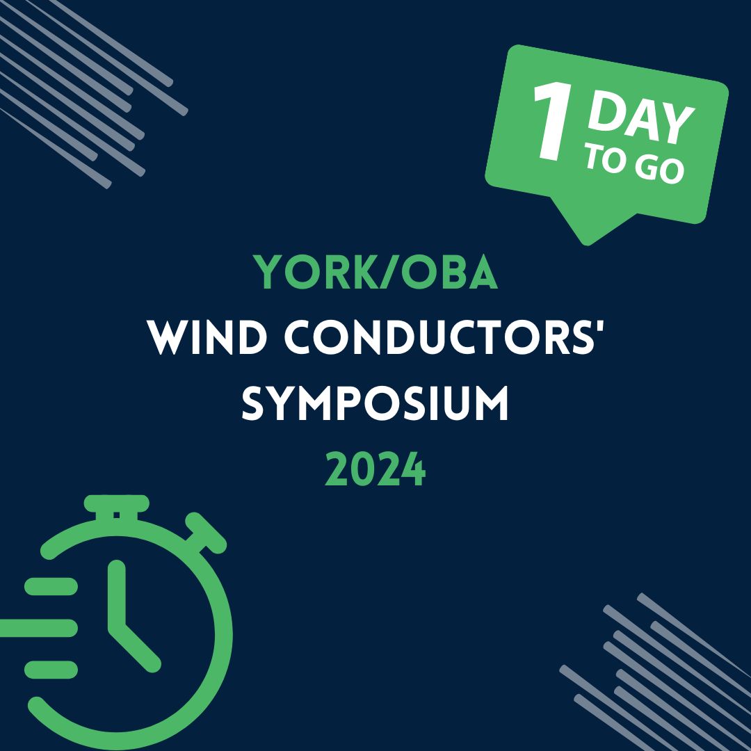 It's not too late to register for this year's York/OBA Wind Conductor's Symposium happening THIS Saturday March 2, 2024! There is both an in-person and live-stream option for those wishing to attend. Registration details can be found here: buff.ly/3wEHOFi
