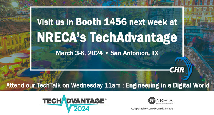 CHRSolutions's tweet image. @NRECANews #TechAdvantage24 here we come! CHR is your partner in #broadband with our Engineering, Software, and Managed IT services focused on your broadband success. Find us in Booth 1456.
#ruralbroadband #nreca #electriccooperatives