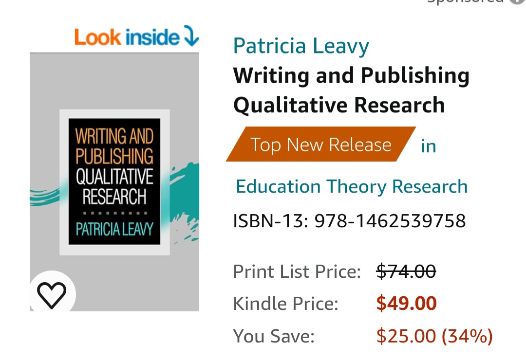 #1 NEW RELEASE!!!!!!!!! Thank you!!! Blown away that in less than a day you’ve made the Kindle version of Writing and Publishing Qualitative Research the number 1 new release on Amazon in 2 categories! #writingandpublishingqualitativeresearch #writingbook #publishingtips…