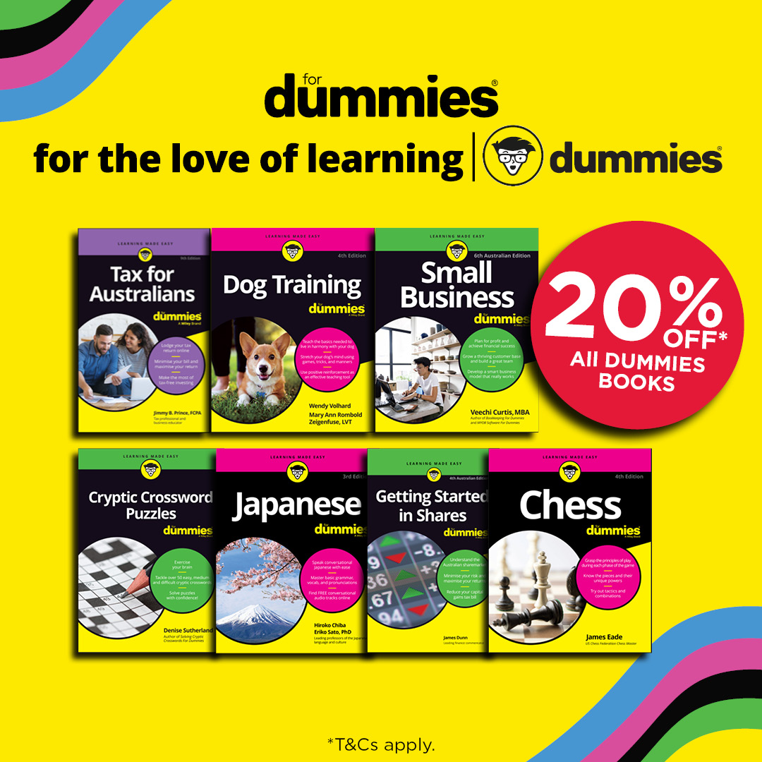 Learn something new with 20% off* Dummies titles!⁠ dymocks.shop/dummies_promo ⁠ *Strictly while stocks last. See in store or online for full list of titles. Offer ends 1 April 2024. ⁠