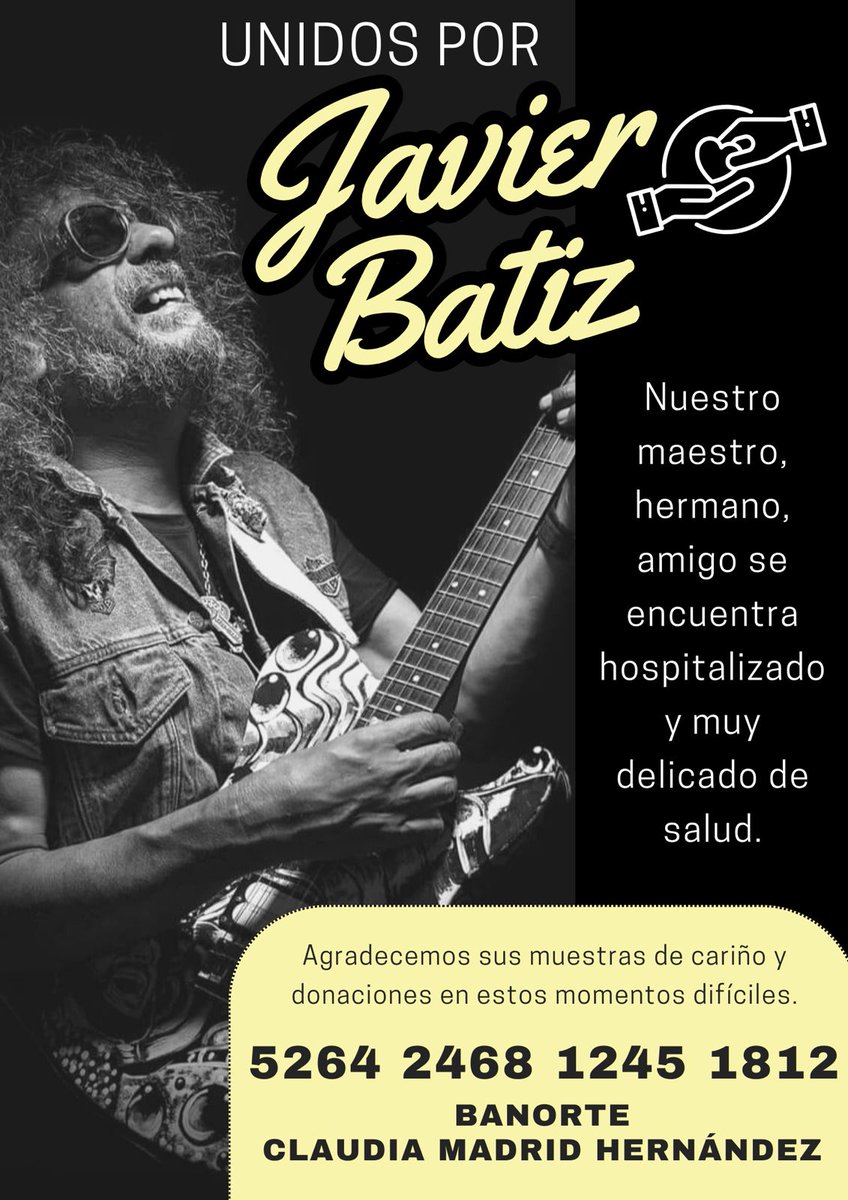 ¡ATENCIÓN! #Tijuana El master Javier Bátiz requiere de ayuda.