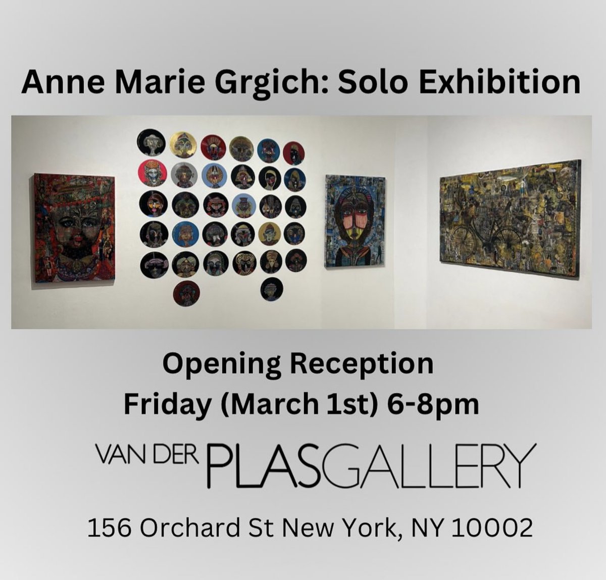 We are so pleased to announce that the opening reception for Anne Marie Grgich's Solo Exhibition is tonight. Come see some incredible work from the renowned Outsider artist  from 6-8 pm.