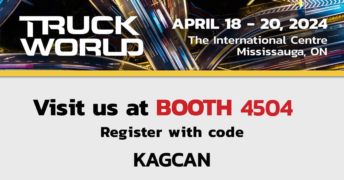 Use our code to join us for FREE at the <a href="/TruckWorldShow/">Truck World</a>, the meeting place for Canada's Trucking Industry!

Register: kagca.link/truckworld-2024 

📍 6900 Airport Road, Mississauga, Ontario
📅 April 18-20, 2024