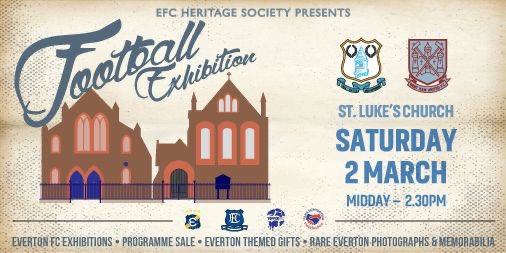 If you are looking for something to do before the game tomorrow have a little look upstairs at St Luke’s. There’s something for everyone - kids and adults - stalls selling fan made merch, historic blues goods, programmes and books and loads of rails of #EFC shirts

#EVEWHU
