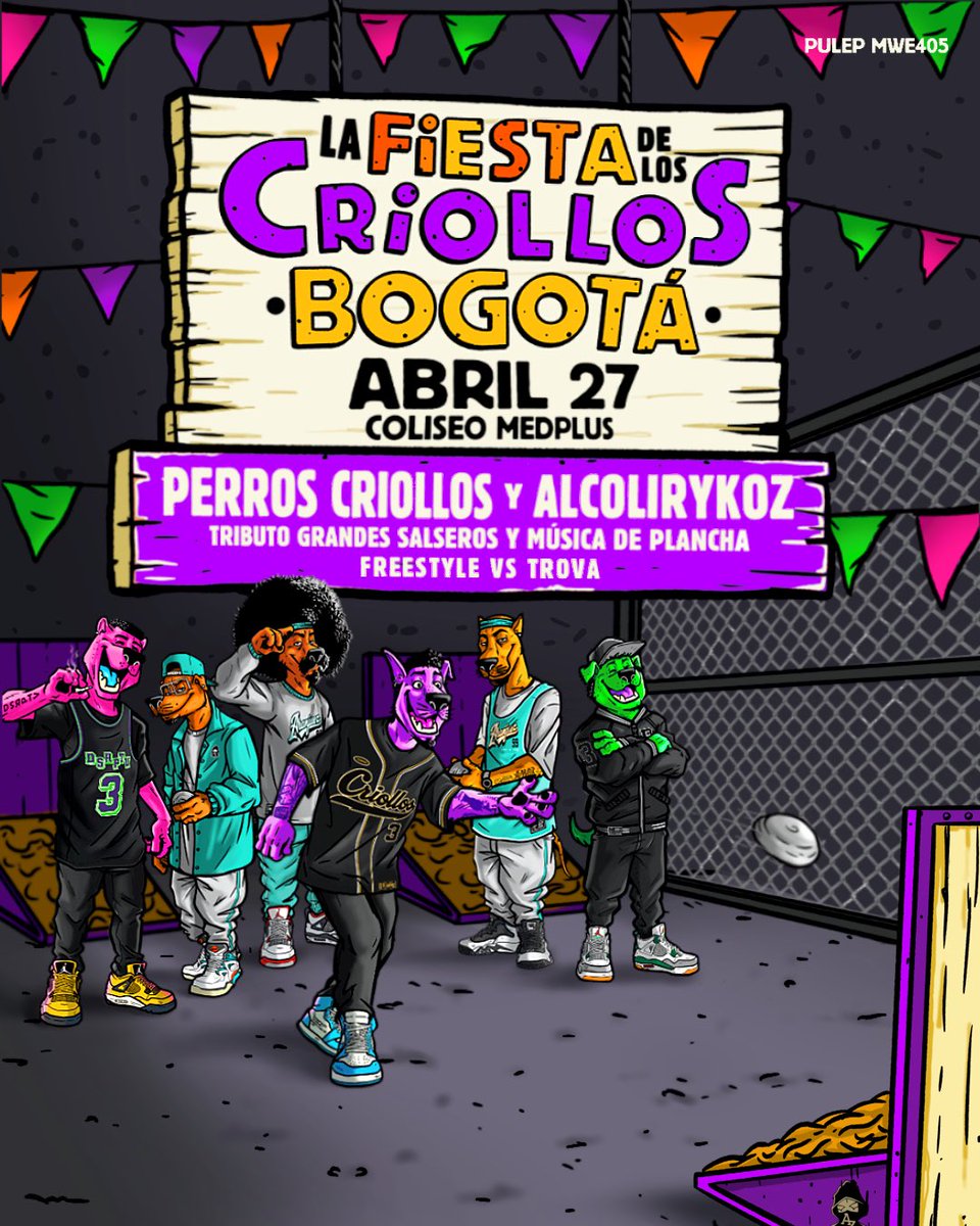 Perros_criollos's tweet image. ¡La Fiesta de los Criollos llega a Bogotá! ¡Criollos y ninjaz de todo Colombia, la cita es en la capital, corran por su entrada! 🐶 🥷 

Boletas en taquillalive.com 🎫 (link abajo)

#PerrosCriollos