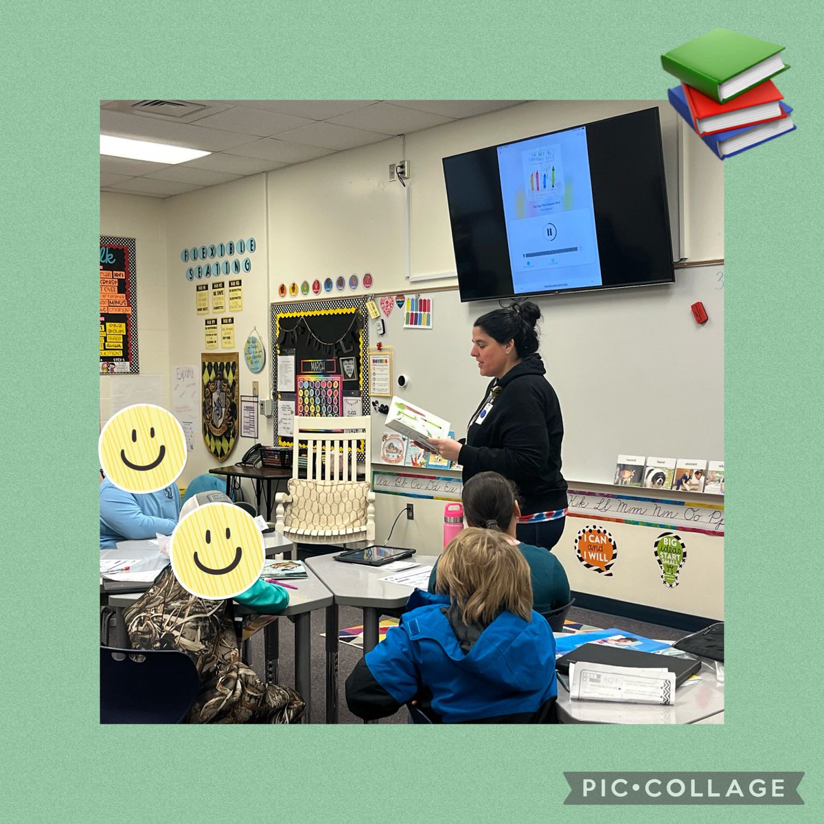 Read aloud time was always my favorite when I had my own classroom!   So excited that today I was invited to read to 3rd graders  at Mull Elementary!   I read The Day the Crayons Quit with @Novel_Effects We had a blast!
