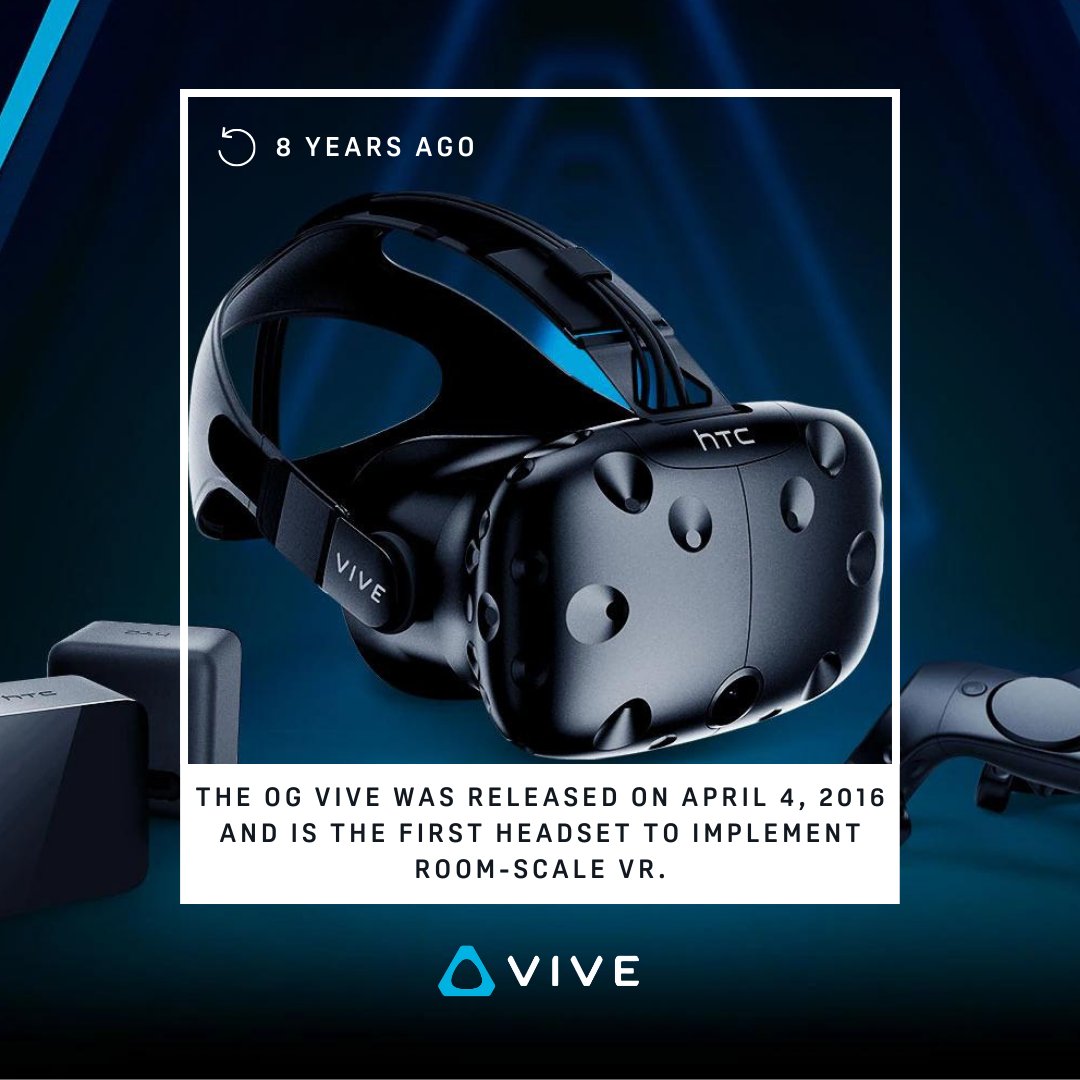 Do we have any OGs in the house? Flashback to 2016 when we released the virtual reality headset that revolutionized immersive experiences. When was the first time you picked up a #VR headset? #OGVIVE #VIVE #VRHeadset #VirtualReality #FlashbackFriday