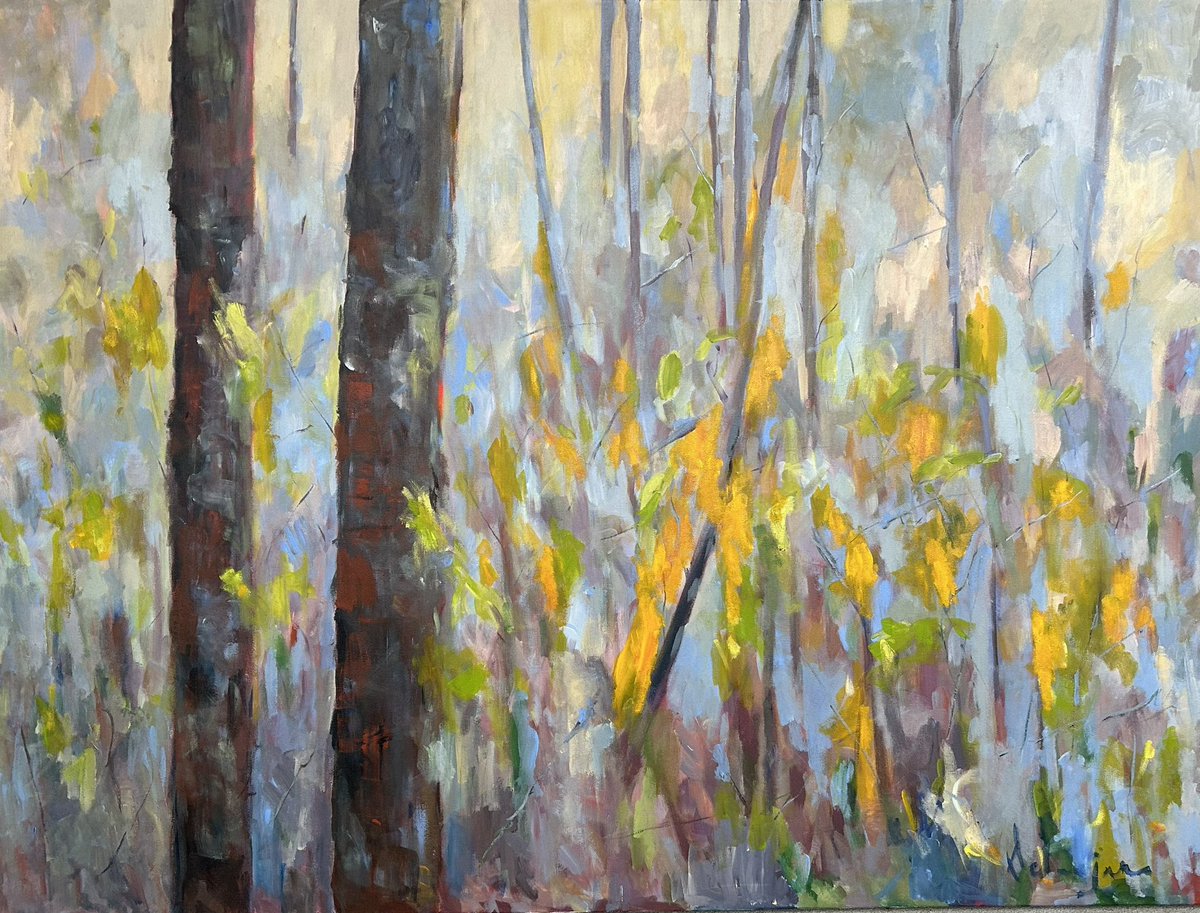 Loblolly Pine & Carolina Jessamine 3’x4’ Acrylic on canvas 03/01/2024