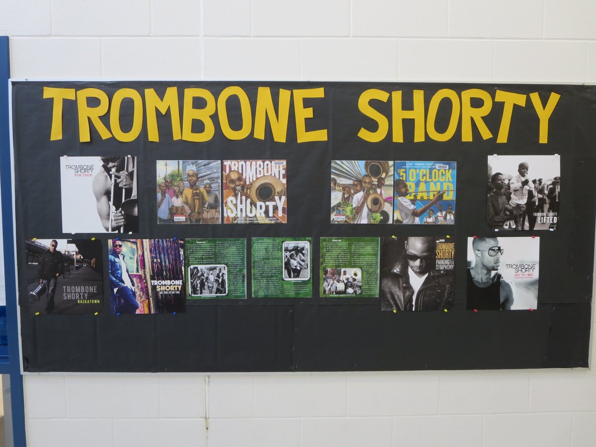 During #blackhistorymonth, students learned about many musicians including the very #talented @Tromboneshorty! If you can, check out his upcoming performance at the @OttawaJazz festival on June 21st!🎶